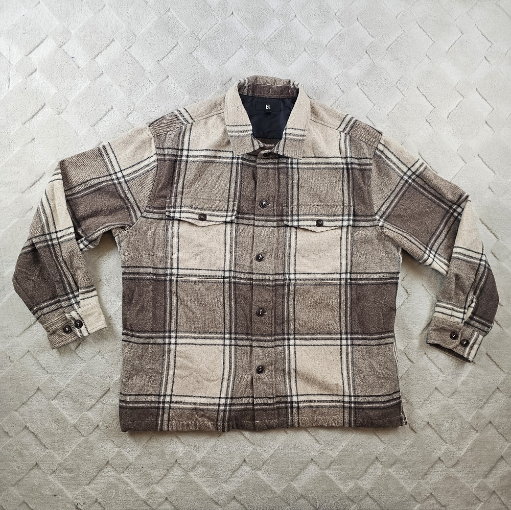 Banana Republic Wool Shacket Mens Extra Large Button Up Shirt-Jacket Preppy